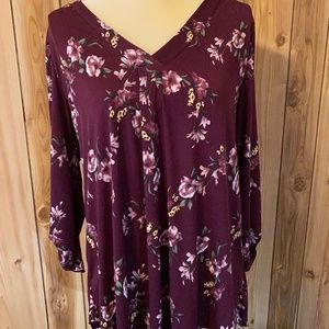 BEACON Patty Roll Tab Knit Top - Burgundy - L NEW!